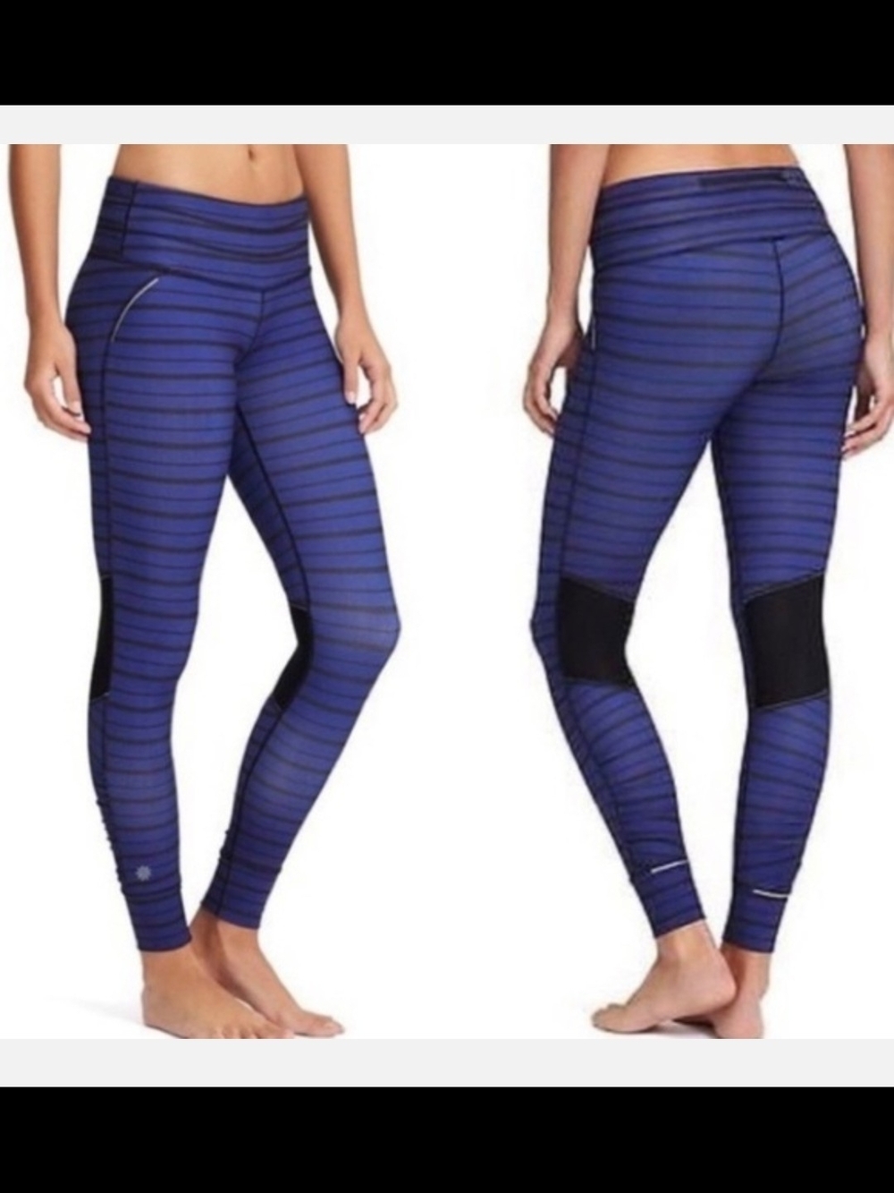 Athleta Striped Relay Tight - purple black - sz XS
